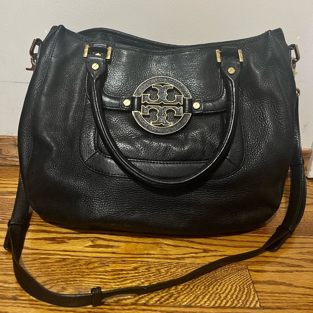 Tory Burch, Amanda hobo Black Leather purse